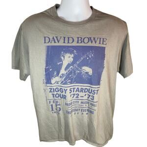 David Bowie Ziggy Stardust Tour ‘72-‘73 Shirt - Large brown'ish tan